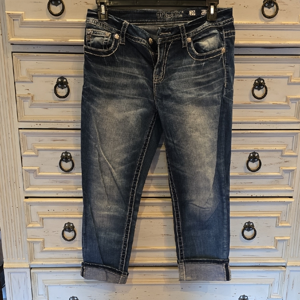 Blue Denim Capri Jeans